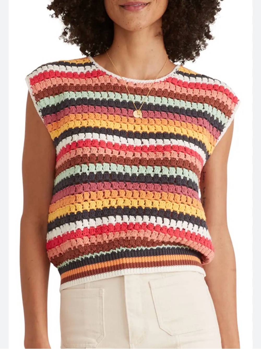 Crochet Rainbow Stripe Sweater